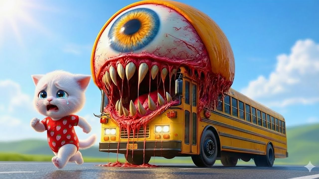 😱🚌 The Kitten’s School Ride Turned Into a Monster Bus Nightmare! | AI Cat Story