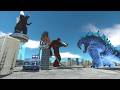 Godzilla use his pulse attack stop Skar King dark operation. Defeat SpaceGodzilla by Multiple pulse