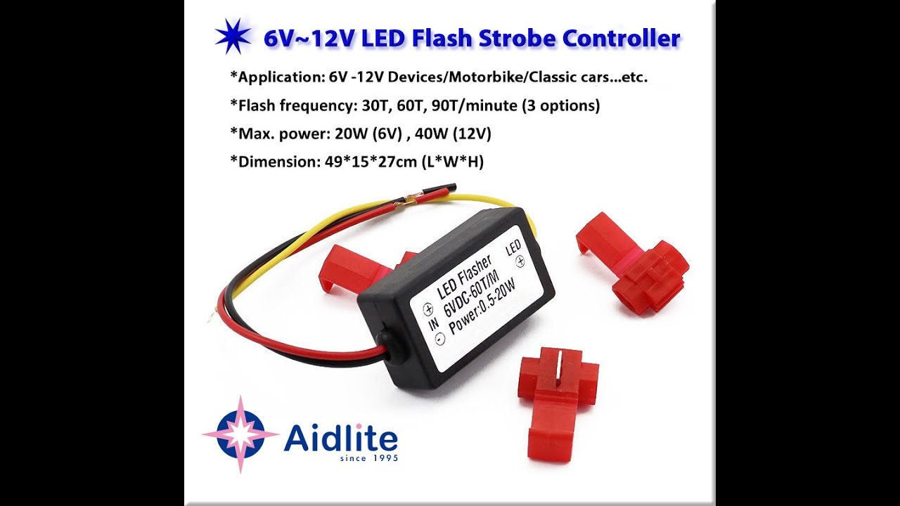 6V-12V LED flash strobe controller - YouTube