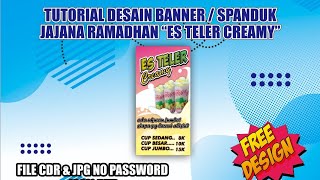 cara membuat desain banner es teler creamy khas ramadhan ¦ free cdr no password