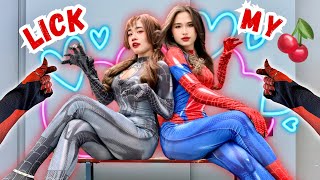 I won't lick Spider-Girl’s chest 🍒(Top 3 Romantic Love Story by Spider-man ParkourPOV in Real Life)