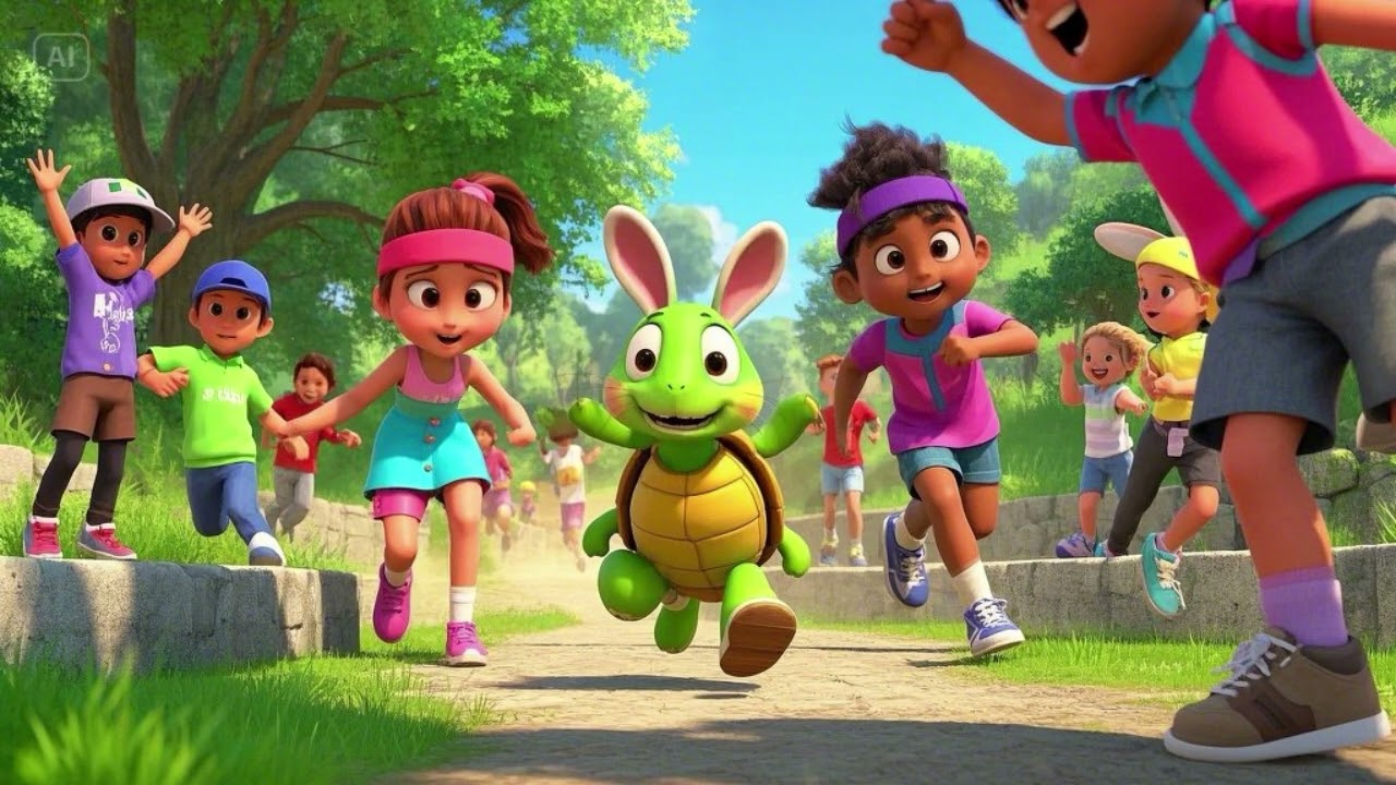 🐢 Turtle Slow, Rabbit Go! 🐇🎶 | Fun Kids Song & Race Adventure
