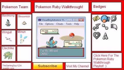 Pokemon Ruby Walkthrough part 15 - Battleing Watson!