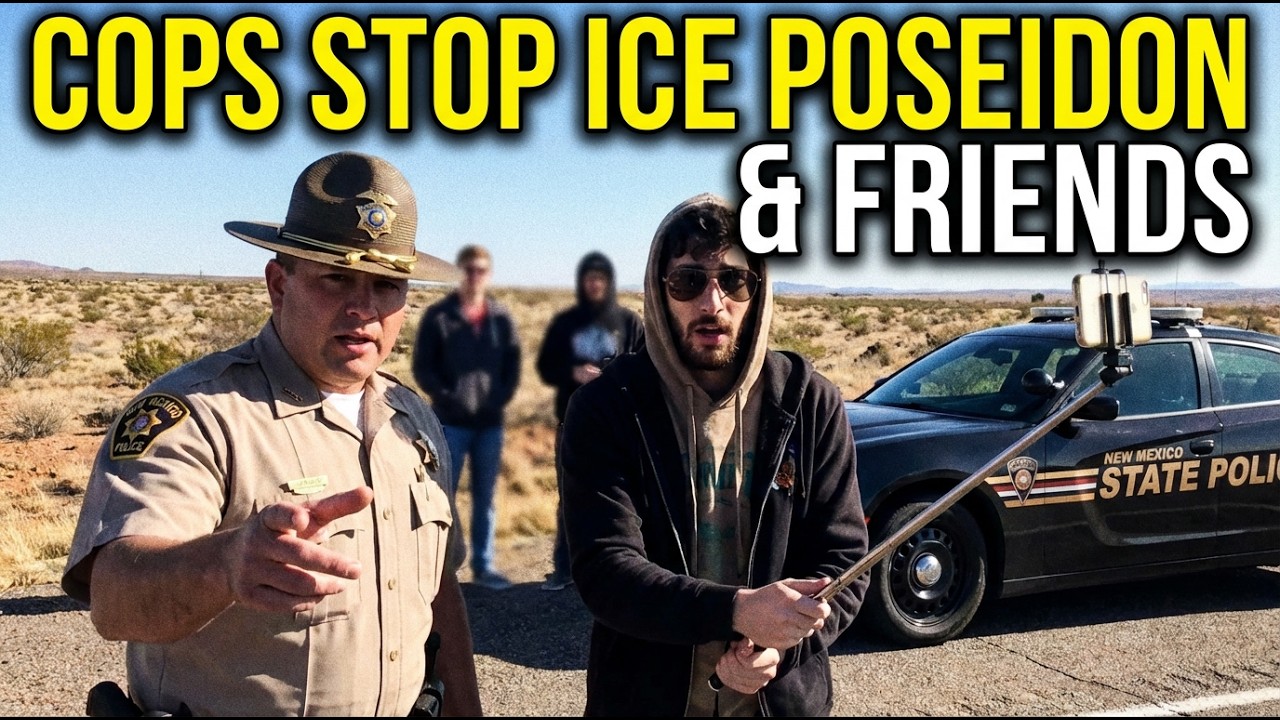Cops talk to Ice Poseidon and friends for open container the van in New Mexico