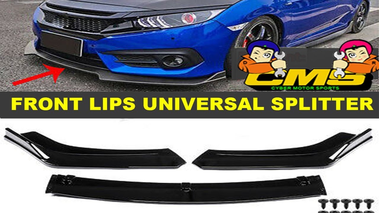 Splitter front bumper universal. Hitam doft Lips bumper bahan plastik