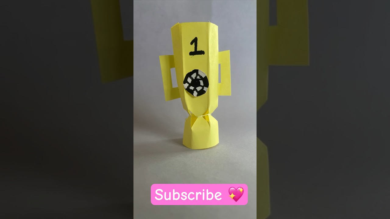 Easy paper trophy.||paper trophy making||