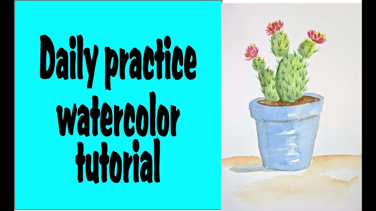 Download Cute cactus watercolor tutorial- beginner friendly - YouTube