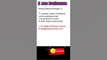 Python Developer Job in Austin, TX Oct 9, 2025
