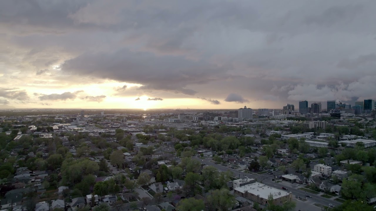 Great Salt Lake Sunset Over Salt Lake City
