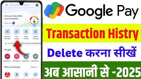 Google Pay Transaction History Delete Kaise Kare | GPay Payment History Delete Trick 2025