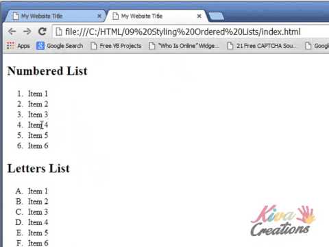 Styling Ordered Lists