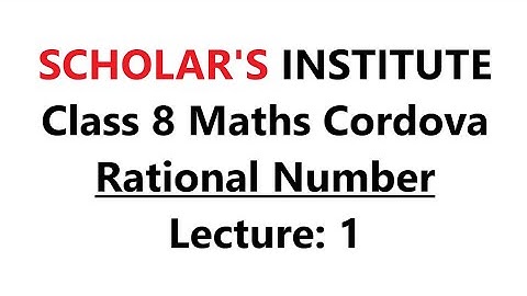 Cbse Class 8 maths cordova rational number lecture 6