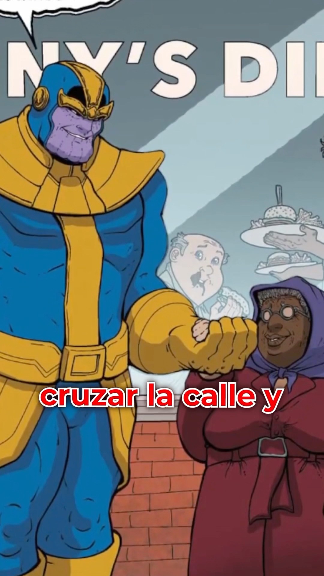 THANOS AYUDÓ A UNA ANCIANA A CRUZAR LA CALLE #marvel #spiderman