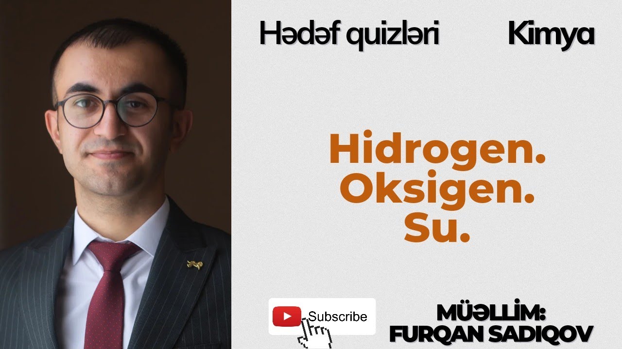 Hədəf quizləri | Quiz 10 | Hidrogen. Oksigen. Su | Sınaq qrupunun linki 👇
