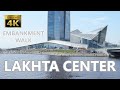 New embankment of lakhta center  walking tour  4 60fps ambient sounds  saint petersburg russia