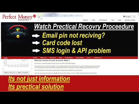 how to recover perfectmoney account , email pin not receving, cod card lost sms login & api fail?