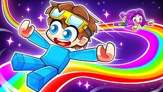 Sliding 3,539,628 MPH on a RAINBOW SLIDE in Roblox!