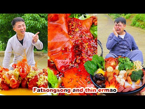 mukbang | Roast Sucking Pig | Fish | Spareribs  | chinese food | songsong and ermao