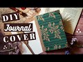 DIY journal cover from cardboard and gift bag | No sewing, elastic binding