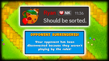 So Ninja Kiwi Banned This Cheater.. In The Middle Of The Battle... (Bloons TD Battles)