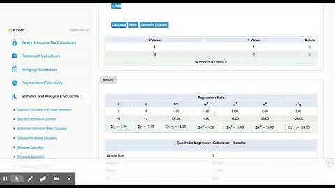Quadratic Regression Calculator