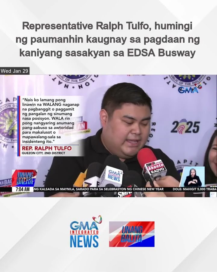 Representative Ralph Tulfo, humingi ng paumanhin kaugnay sa pagdaan ng kaniyang... | Unang Balita