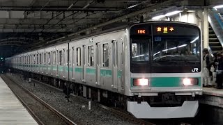 【4K】響くVVVFサウンド!JR東日本209系1000番台(三菱GTO-VVVF)・東京メトロ6000系6124F(三菱2レベルIGBT-VVVF)到着・発車シーン集 JR常磐線 松戸駅にて