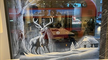 The stages of creating a deer with snow spray