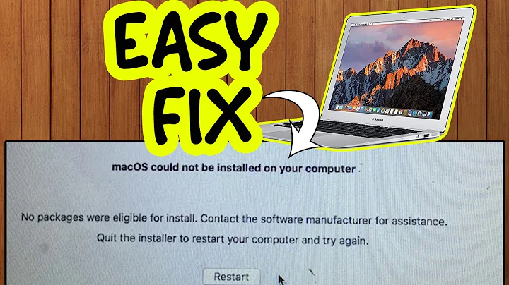 FIX Mac Os could not be Installed on your Computer No packages were eligible for install