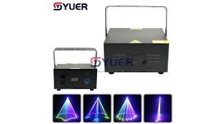 YUER™ 2W App Full Color RGB Animation Laser Light Beam Pattern Effect DMX512 Sound Control For DJ