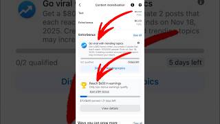Go viral with trending topics facebook content monetization 🤑 extra bonus facebook #facebook