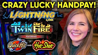 INSANELY LUCKY JACKPOT HANDPAY! Twin Fire Slot Machine! Started With Only $58 In Free Play!! screenshot 5