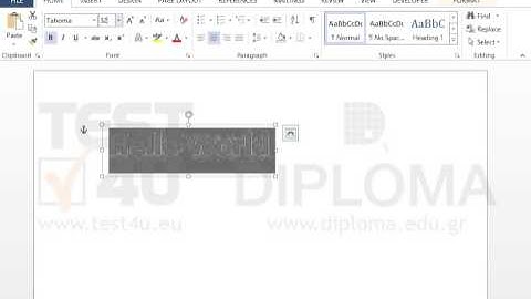 Insert a WordArt design using the text Hello World, font 32pt Tahoma, in Triangle Down transform...