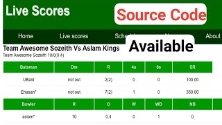 How to Create Live Cricket Score Website | Online Cricket Score Management System screenshot 4
