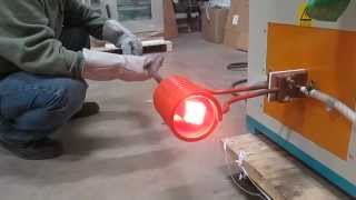 Across International 25kW low frequency induction heater heating steel to forging temperature