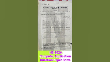 HS 2026 Modern Computer Application Question Paper Solution