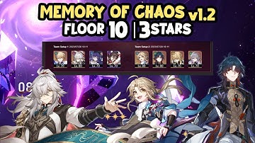 1.2 Memory of Chaos 10 | E0 Jing Yuan E0 Yanqing E0 Blade | 3 stars | Honkai Star Rail