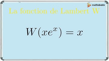 Fonction Lambert W