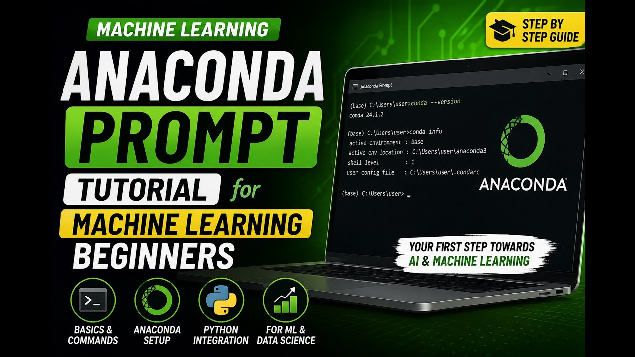Day-2 Machine Learning | ANACONDA COMMOND PROMPT - YouTube