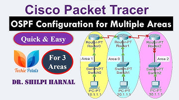 OSPF Configuration for 3 Areas with cisco packet tracer | OSPF Configuration for Multiple Areas