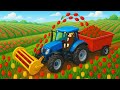 Farm Works: Tractor Growing & Harvesting Roses ?? | Vehicles Farm Animated DEFAULT