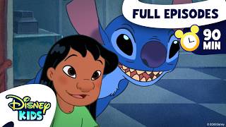 Lilo & Stitch: The Series Full Episode Marathon 🏄📺 | 90 Minutes Of Episodes! | @disneykids