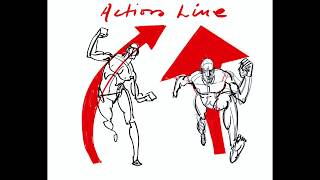 How to use the action line to draw a human figure in motion. No reference needed.