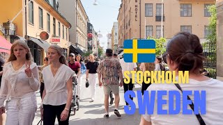 SWEDEN, Stockholm, Walking Tour Odenplan to Östermalm, Karlaplan. Humlegården, Stureplan. 4K Tour