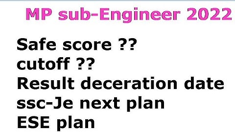 MP SUB-ENGINEER 2022 Safe score #subengineer #mp_sub_engineer_vacancy_2022 #mpgs