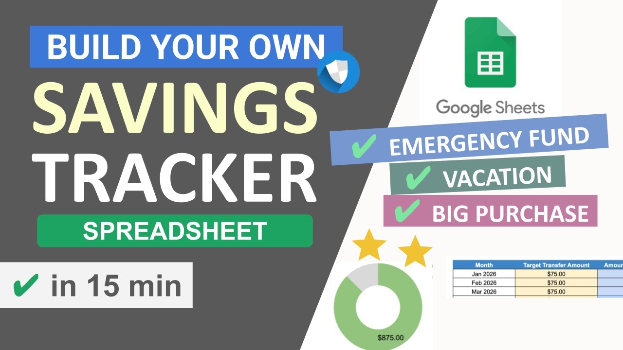 Build a Money Savings Tracker in Google Sheets |  Easy Step-by-Step for Beginners | Spreadsheet