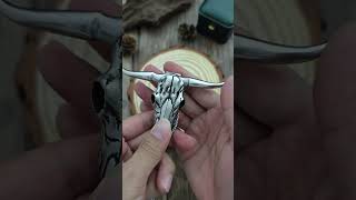 Western style longhorn cow skull #western #westernfashion #longhorn #cowhead #skull #knife #cowgirl