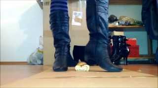 Slippery Creamy Cake Crush In Black Knee-High Boots Bonus Clip