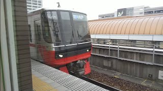 [ガラス越しから撮影]名鉄3300系3308F　急行吉良吉田行　西尾駅到着