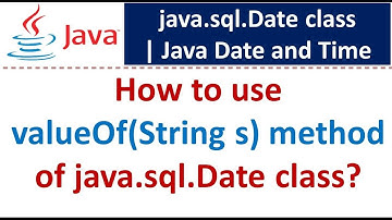 How to use valueOf(String s) method of java.sql.Date class? | Java Date and Time